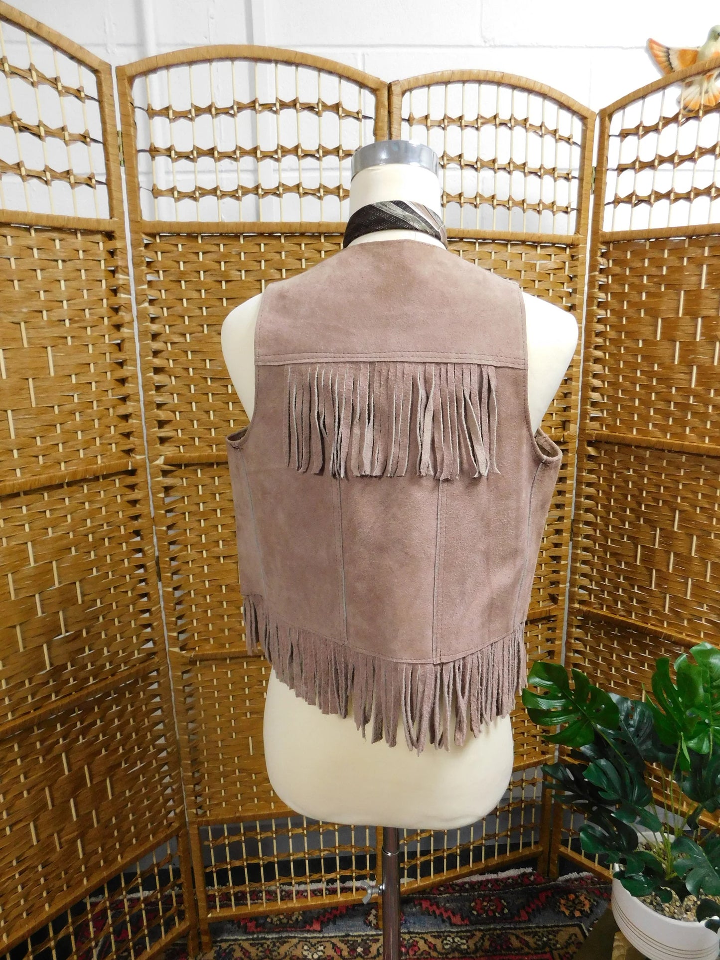1970's Vintage Navaro Suede Tassle Waistcoat