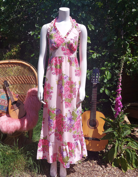 1960's enchanted Flowers Dress/Nightdress