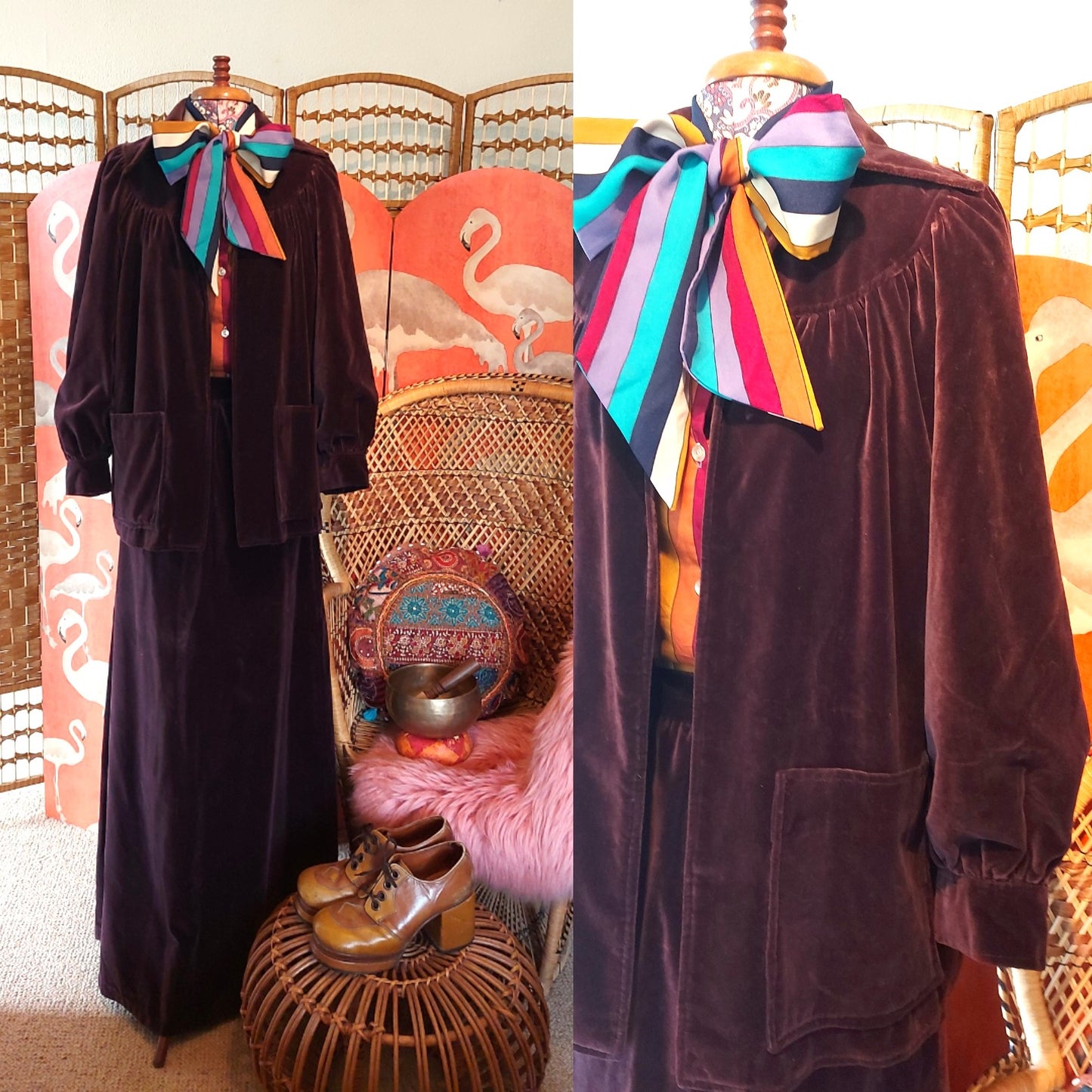Velvet maxi skirt suit by QUAD
